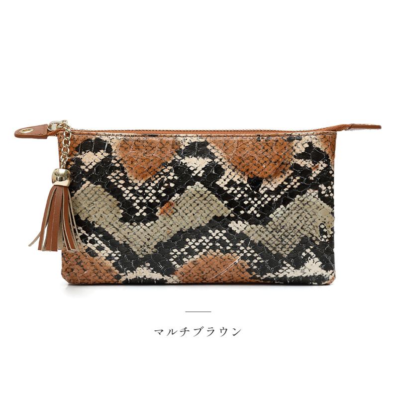 ショルダーバッグ クラッチバッグ パイソン 2way 可愛い 蛇革 本革