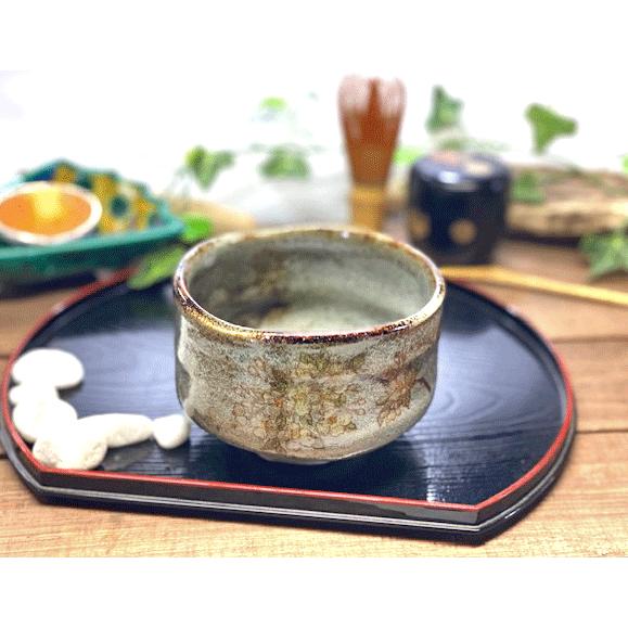 九谷焼 高級 陶磁器 抹茶碗 しだれ桜 中絵 （Kutani matcha bowl