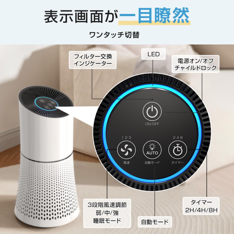 空気清浄機 花粉対策 ウイルス対策 23畳対応 3段階切替 マイナスイオン