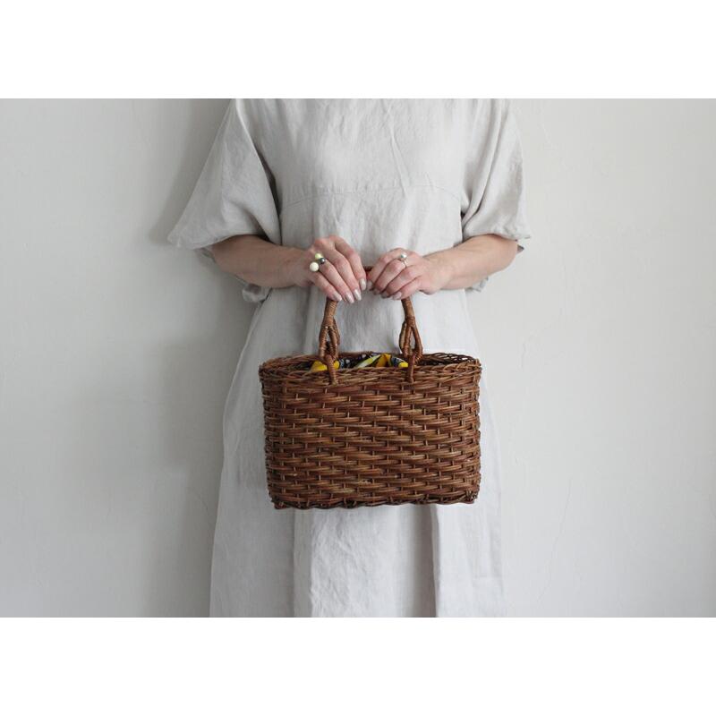 松野屋 あけび 小判ホラ編手提げかご 中 あけびかご 和装 浴衣 青森県