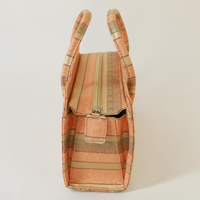 訳あり】【京都西陣生地】利休バッグ（08A046）金襴 縞 文様 和装