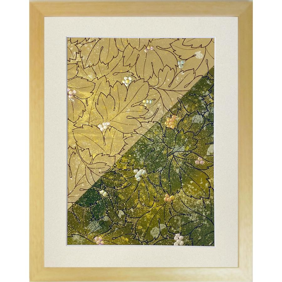 和風の額 壁掛インテリア 西陣織帯原画のアートフレーム 小サイズ