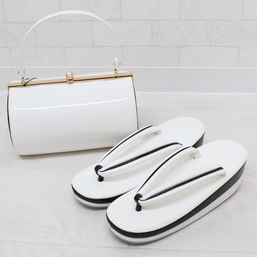 草履バッグセット 成人式 振袖 草履 23.0-24.5cm バッグ レディース 白