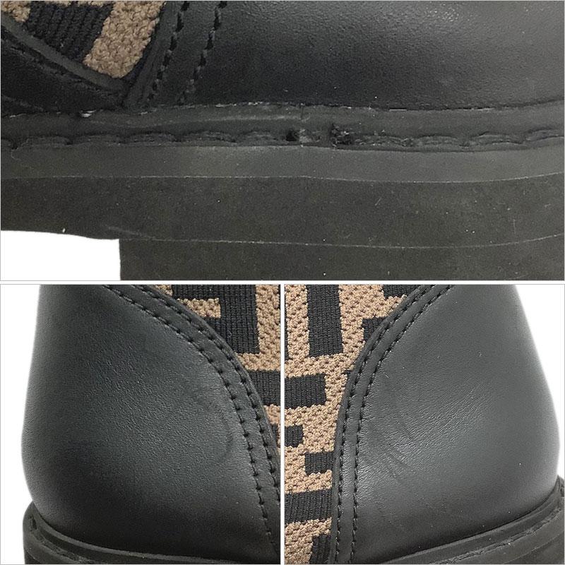 FENDI フェンディ ロココ ストレッチファブリック バイカーブーツ