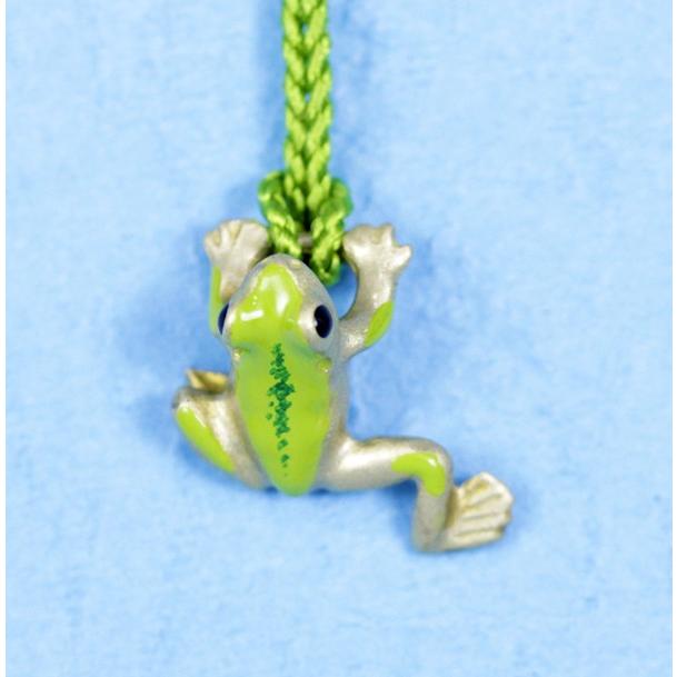 根付 （黄銅製） 蛙・かえる・カエル 足伸 豆 : 京都工芸舎 Yahoo!店