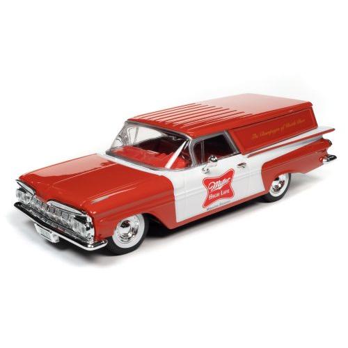 ミニカー 1/24 1959 シボレー インパラ ワゴン Miller ローライダー 赤