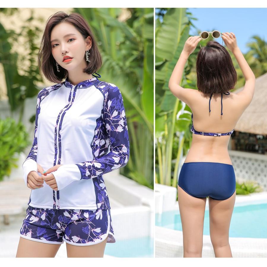 レディース 水着 ラッシュガード 4点セット フィットネス水着 ノン