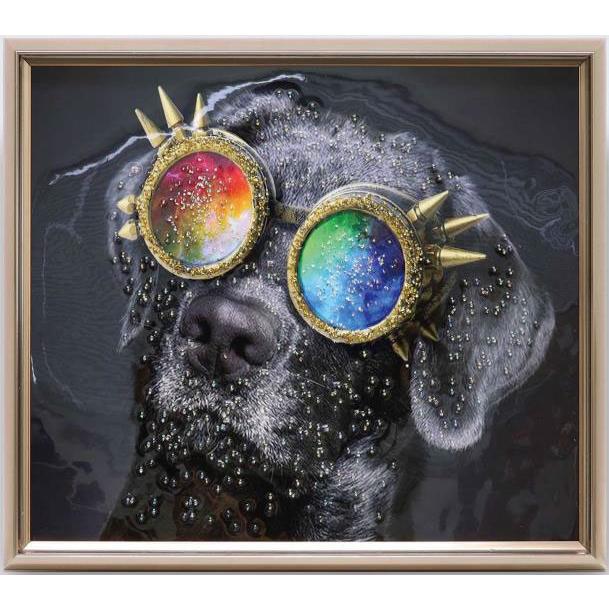 アートフレーム ドッググラス/犬 クリスタルピクチャー 額絵 ブロンズ