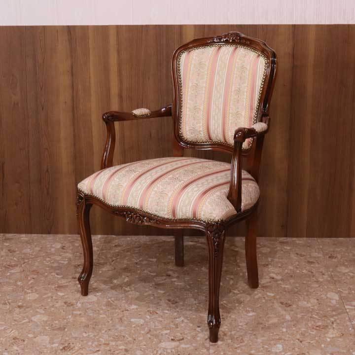 フランスアンティークアームソファ/サロンチェア/猫脚椅子イス(90-177