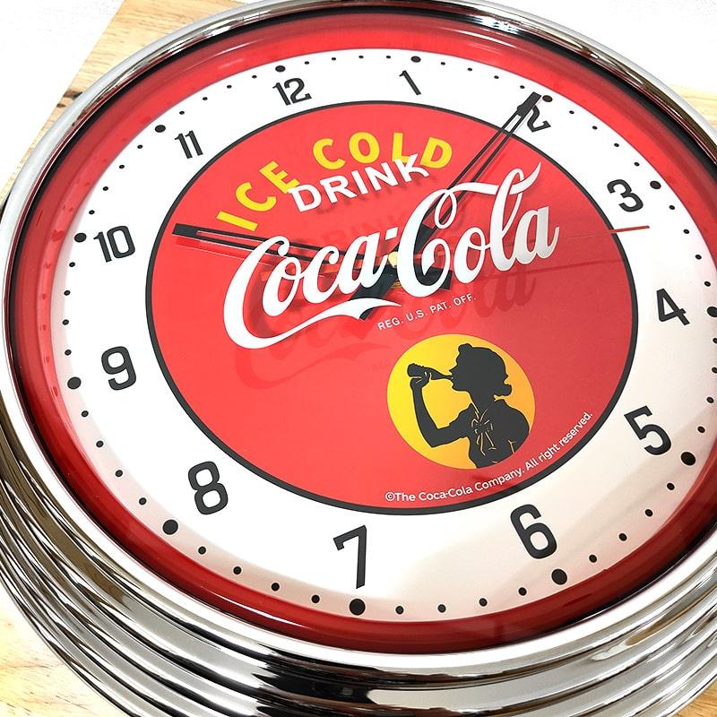 Coca Cola（コカコーラ） ネオンクロック 掛時計 LEDライト グリーン