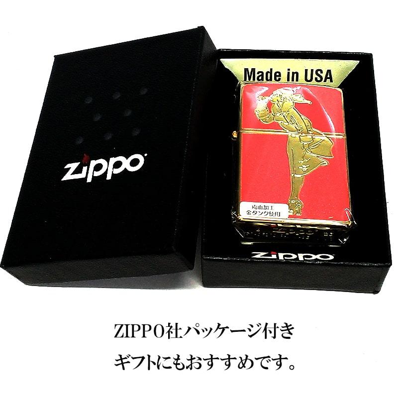 ZIPPO（ジッポー） ウィンディガール ジッポ ライター ゴールド レッド