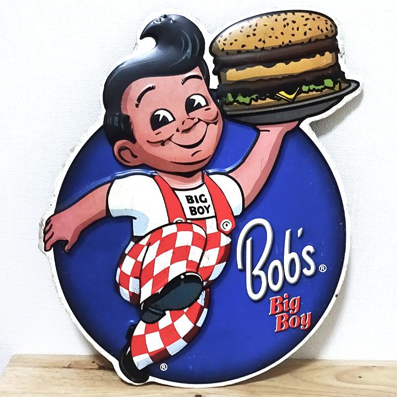 アメリカン レトロ ブリキ看板 可愛い Bob's Big Boy エンボスメタル
