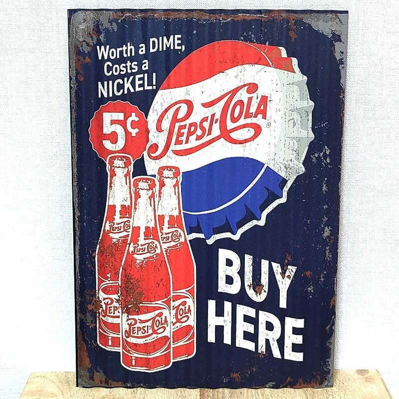 PEPSI（ペプシ） ブリキ看板 コーラ アンティーク メタルサイン レトロ