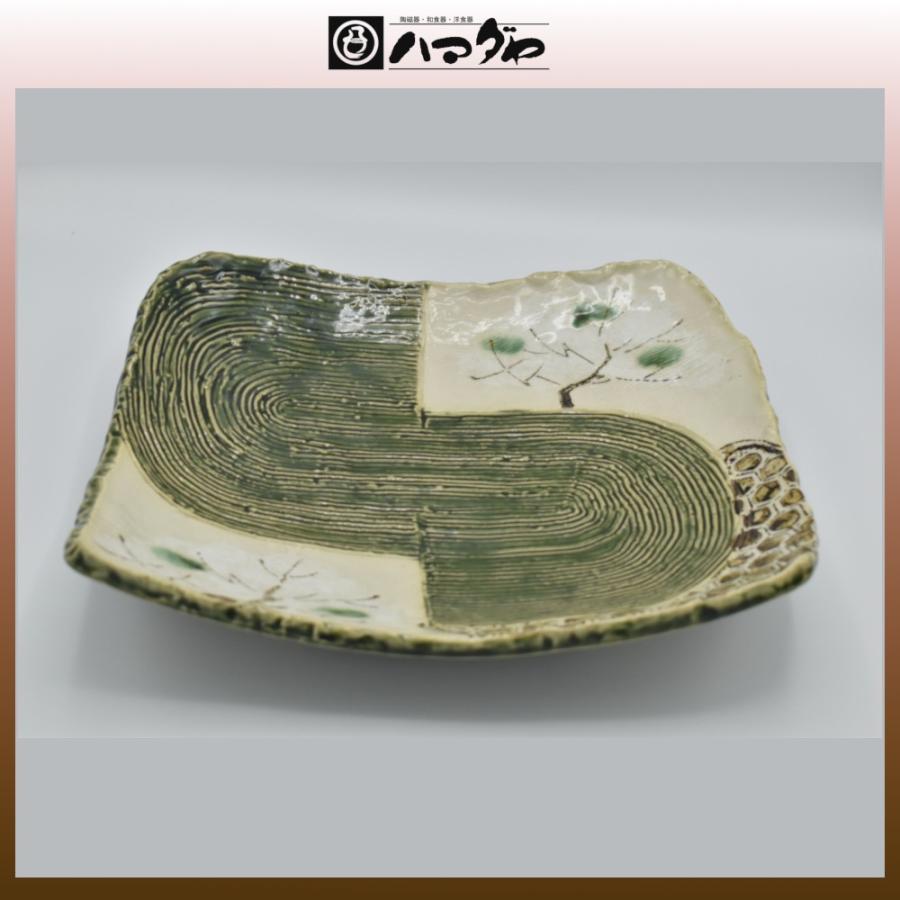 織部焼 皿 桜 長角大皿 現品限り item no.1f032 : ハマダヤ食器店