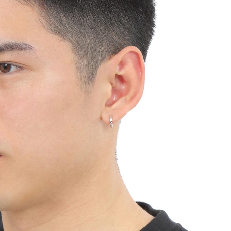 18金 フープピアス ダイヤカット サイドカット入り ホワイトゴールド