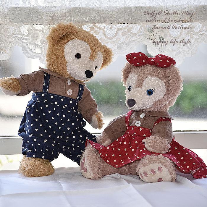 ダッフィー*シェリーメイコスチューム☆Sサイズ43cm☆水玉 ・おでかけ