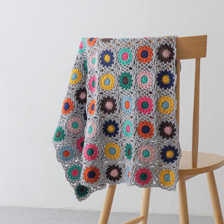 編み物キット #3-10 モチーフつなぎのひざ掛け キット モチーフ