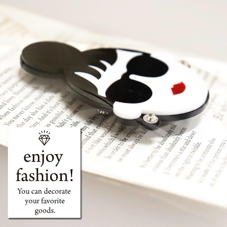 ブローチ HAPPY FACE EMMA 大 サングラス LADY アクリル