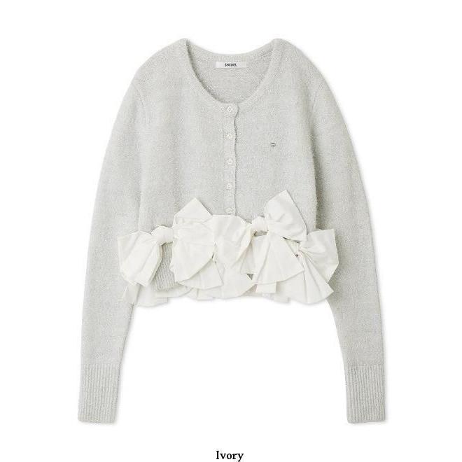 SNIDEL（スナイデル） (10%OFF&300円OFF) リボンモチーフカーディガン