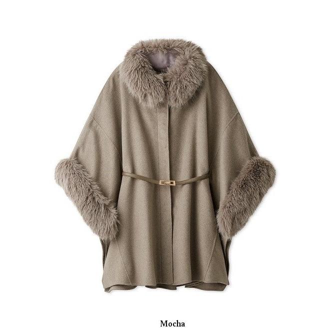 SNIDEL（スナイデル） (12%OFF) ファー付きミドルケープコート 24秋冬