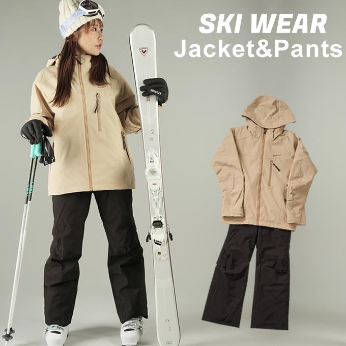 ellesse ベージュ スキーウェア 上下グローブセット ellesse ベージュ