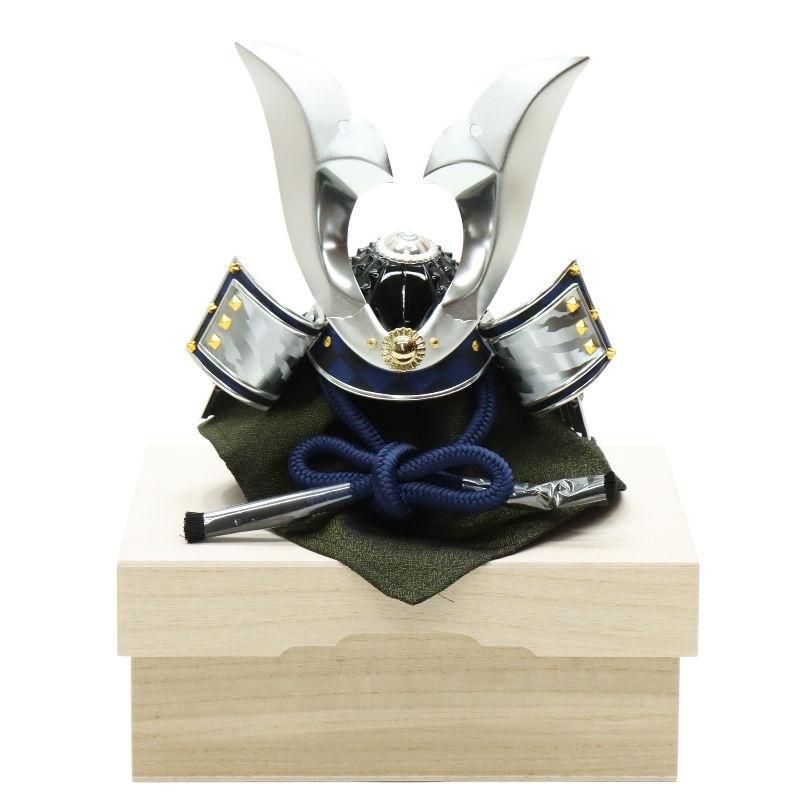 アウトレット品 五月人形 兜単品飾り 8号 シルバー兜 桐箱入り 23a-ya