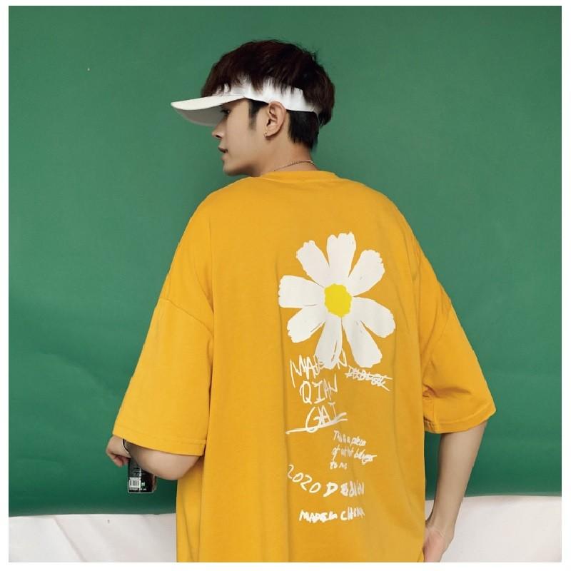 送料無料 メンズ トップス Tシャツ ビックシルエット お花 花柄 バック