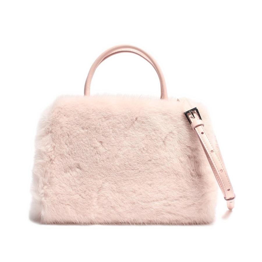 フォクシー 2way レザー ハンドバッグ ショルダーバッグ ミンクファー