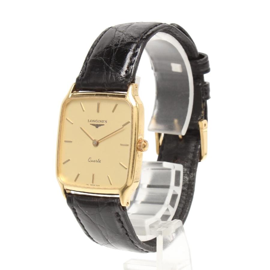 ロンジン 腕時計 スクエア 18K クオーツ ゴールド メンズ LONGINES