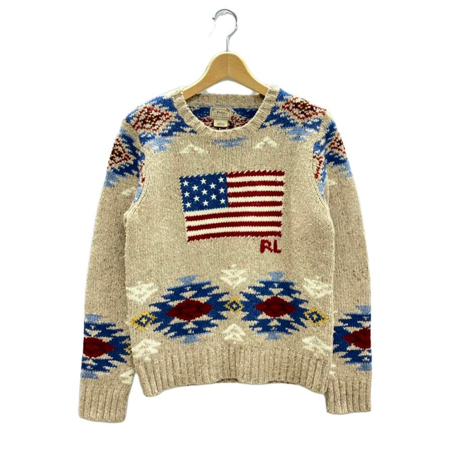 美品 ポロ・ラルフローレン ウールカシミアクルーネックニットセーター