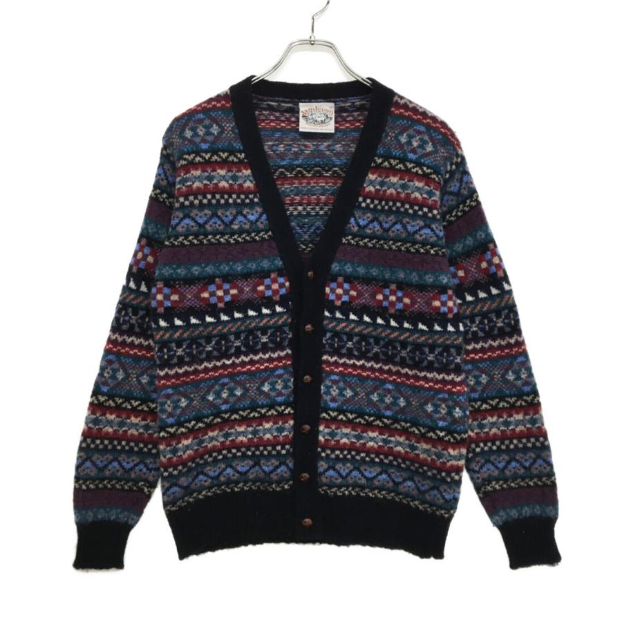ジャミーソンズカーディガン フェアアイル柄 ウール メンズ SIZE M