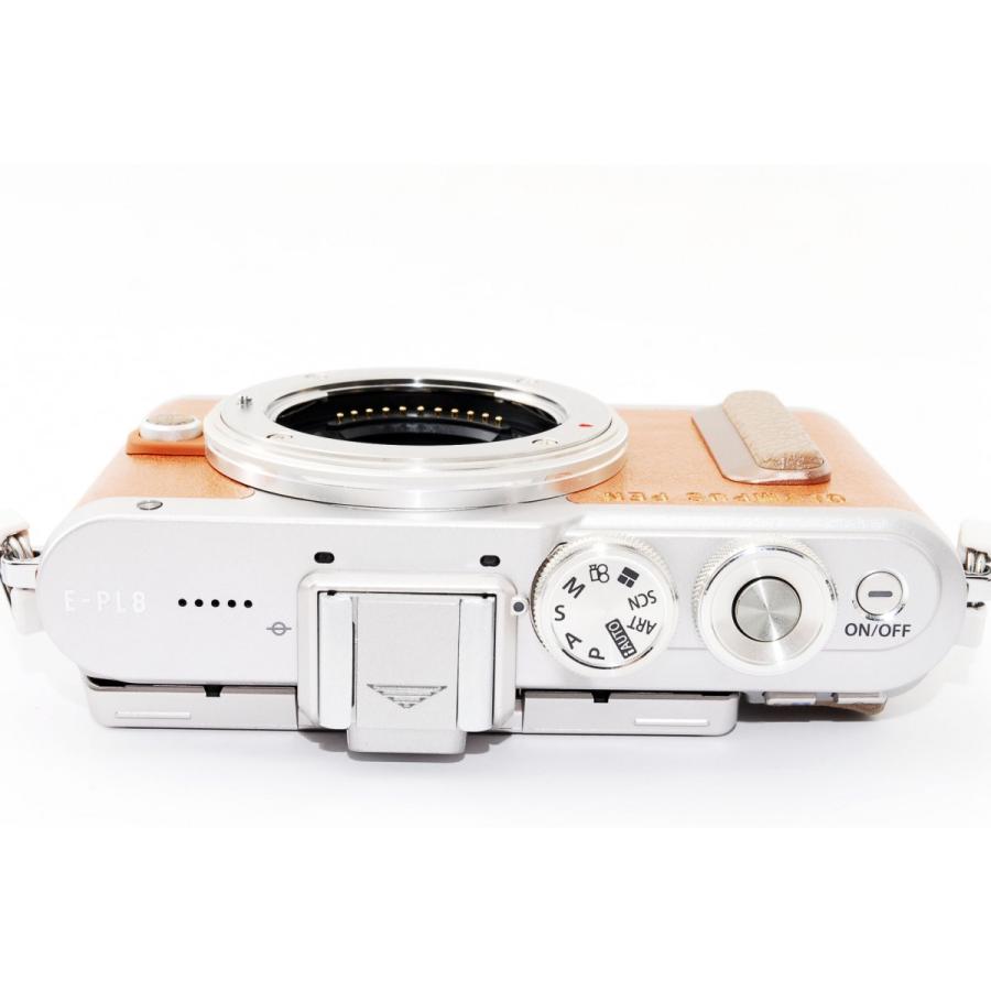 OLYMPUS PEN オリンパス ミラーレス E-PL8 レンズキット ブラウン 中古