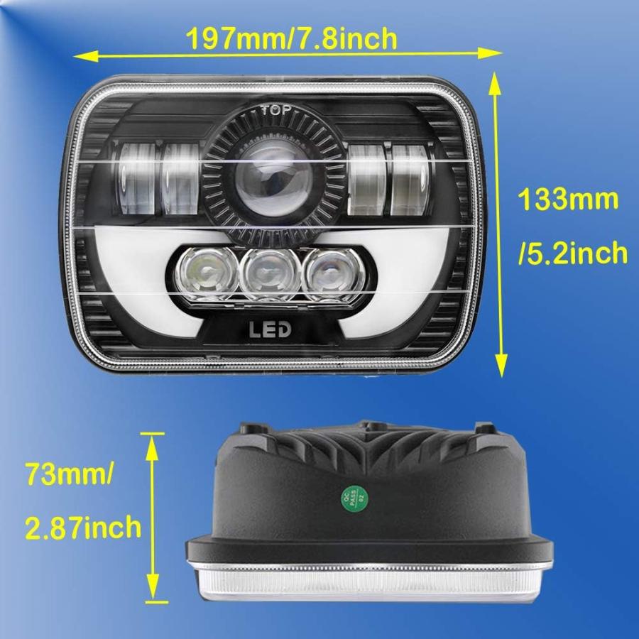 並行輸入品】7x6 5x7インチ LEDヘッドライト DRL & アンバー シボレー