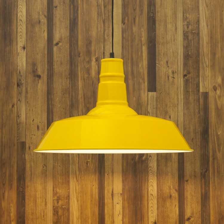 ペンダントライト 1灯 おしゃれ イエロー 黄色 アイアン 傘型 スチール