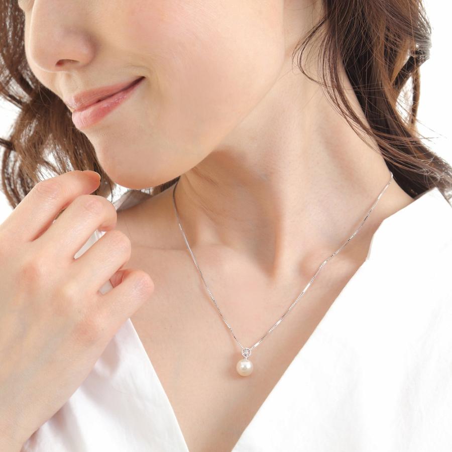 あこや真珠 アコヤ真珠 ネックレス パール 一粒 8mm ペンダント