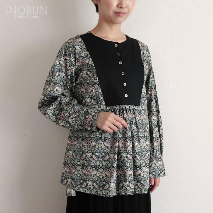 イノブン別注 Michel Beaudouin リバティ ヨーク切り替えブラウス