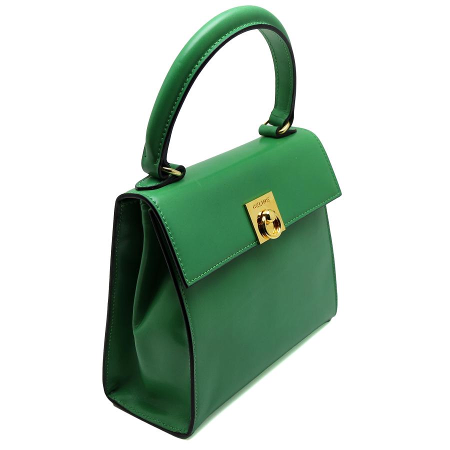 CELINE（セリーヌ） 中古品 ハンドバッグ グリーン レザー ミニ