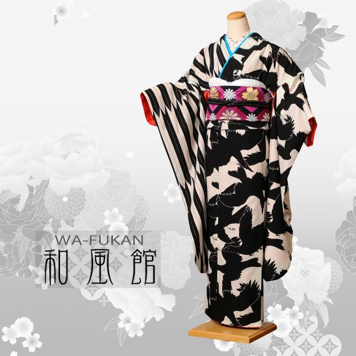 和風館 振袖レンタルフルセット8SACB-21 振袖 レンタル 成人式 1月 貸