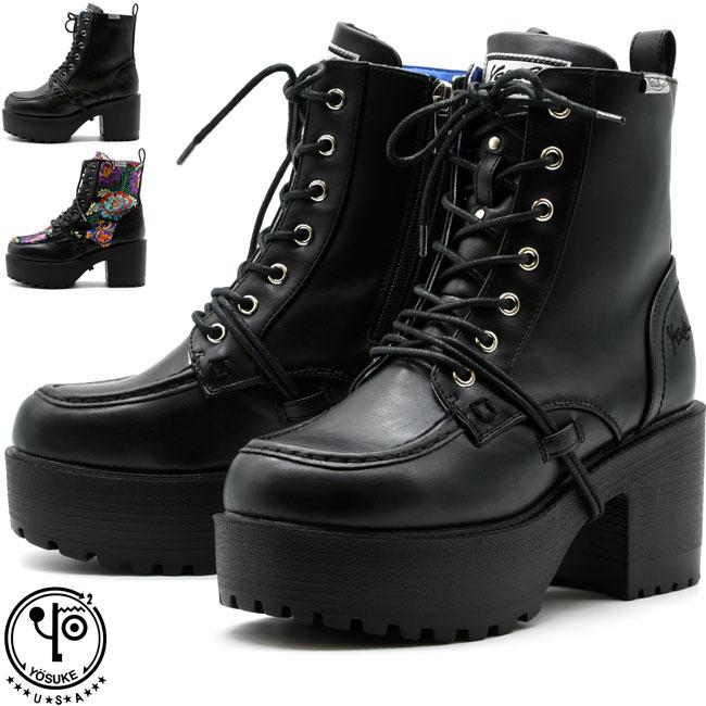 YOSUKE（ヨースケ） ブーツ レディース 厚底 ブラック 黒 厚底 ブーツ
