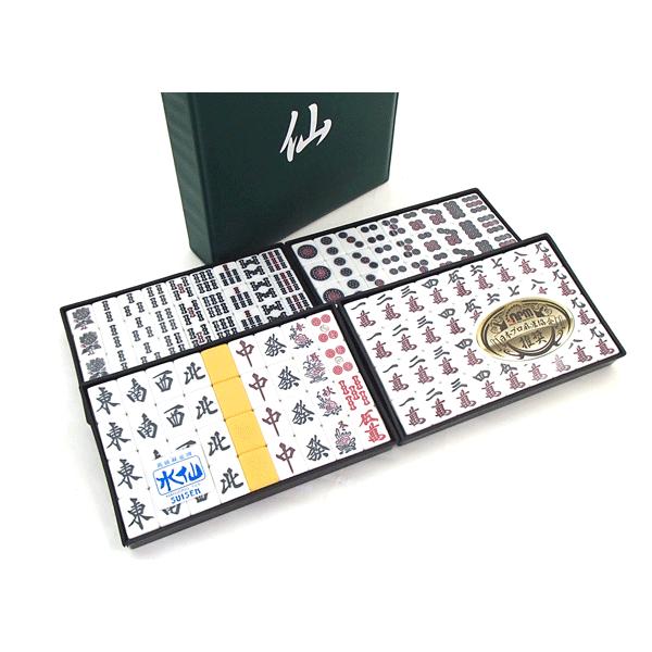 手打ち麻雀セット DX麻雀マットと麻雀牌水仙 やきとりマーク4枚つき