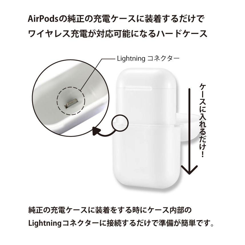 AirPods専用 Qi規格ワイヤレス充電対応ケース ホワイト カラビナ付き