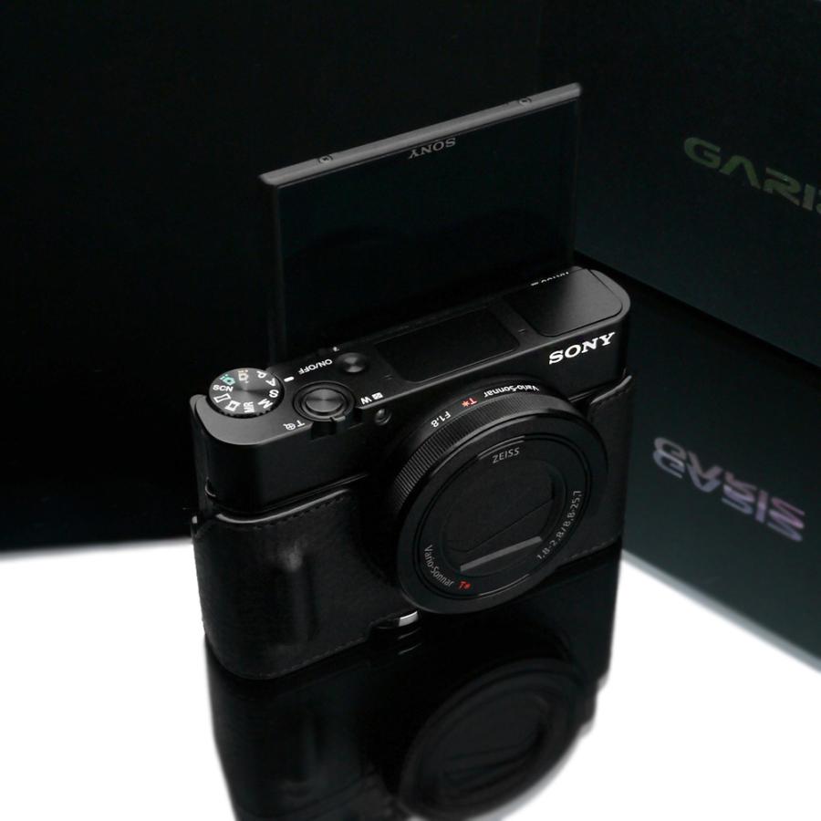 GARIZ SONY DSC-RX100 M5/M4/M3用 本革カメラケース HG-RX100BK