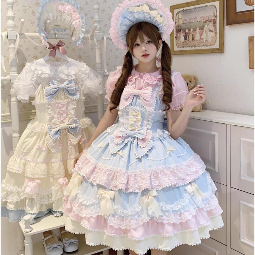 ロリータワンピース 甘ロリ豪華なフリルやレースLolitaドレス 可愛い