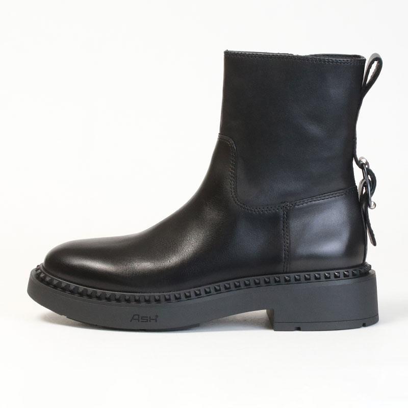 ASH（アッシュ） サイドジップ ショートブーツ MAGNUM 139135 BLACK