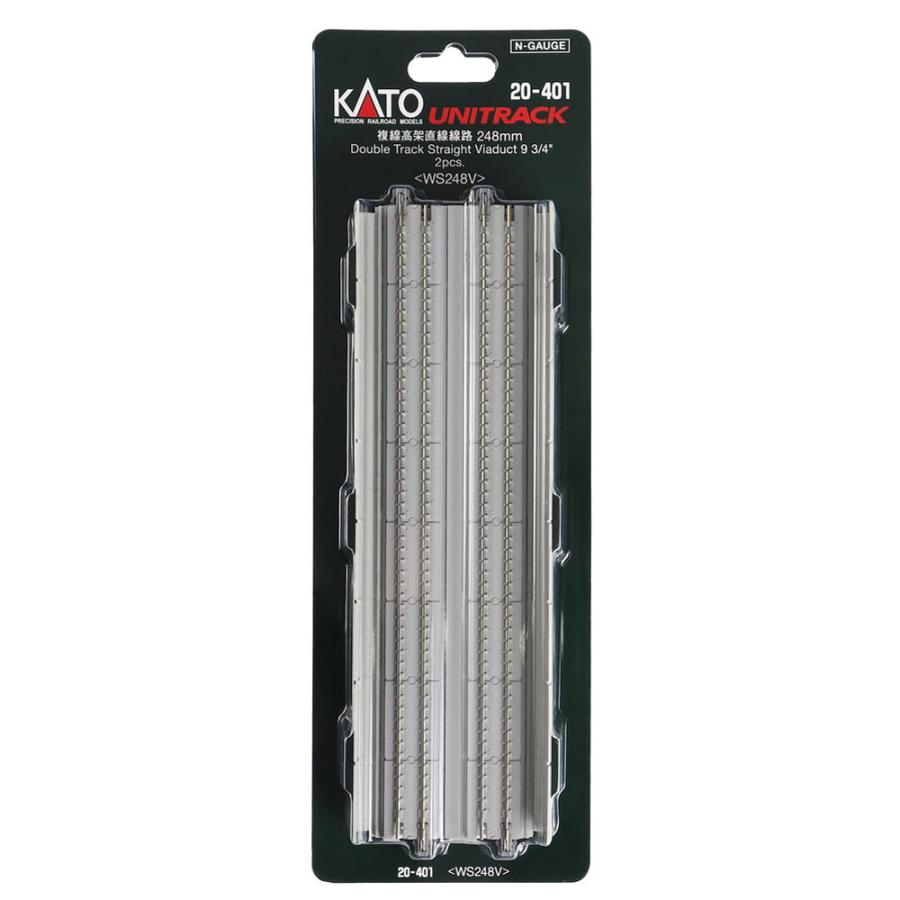 カトー（KATO） (N) 20-401 ユニトラック 複線高架直線線路248mm 2本