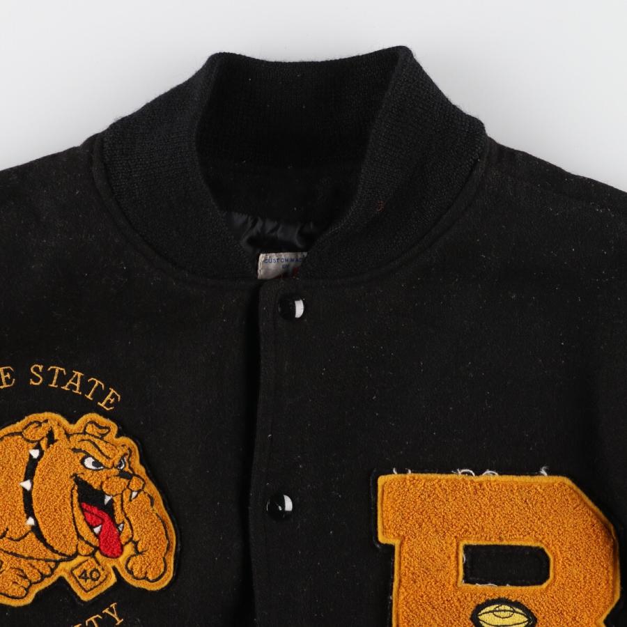 古着 90年代 TM ATHLETICS 袖革ウールスタジャン アワードジャケット