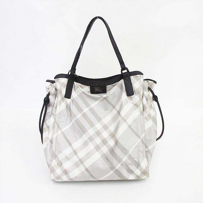 BURBERRY(バーバリー) チェック柄 トートバッグ 白 ホワイト系