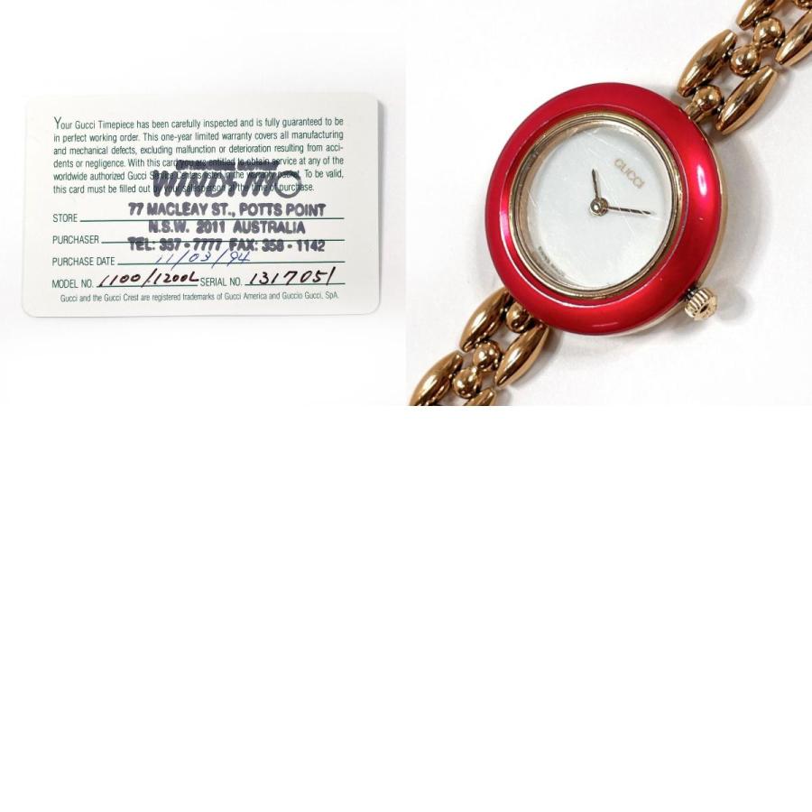 GUCCI（グッチ） 腕時計 11/12.2 チェンジベゼル GP ゴールド/レッド