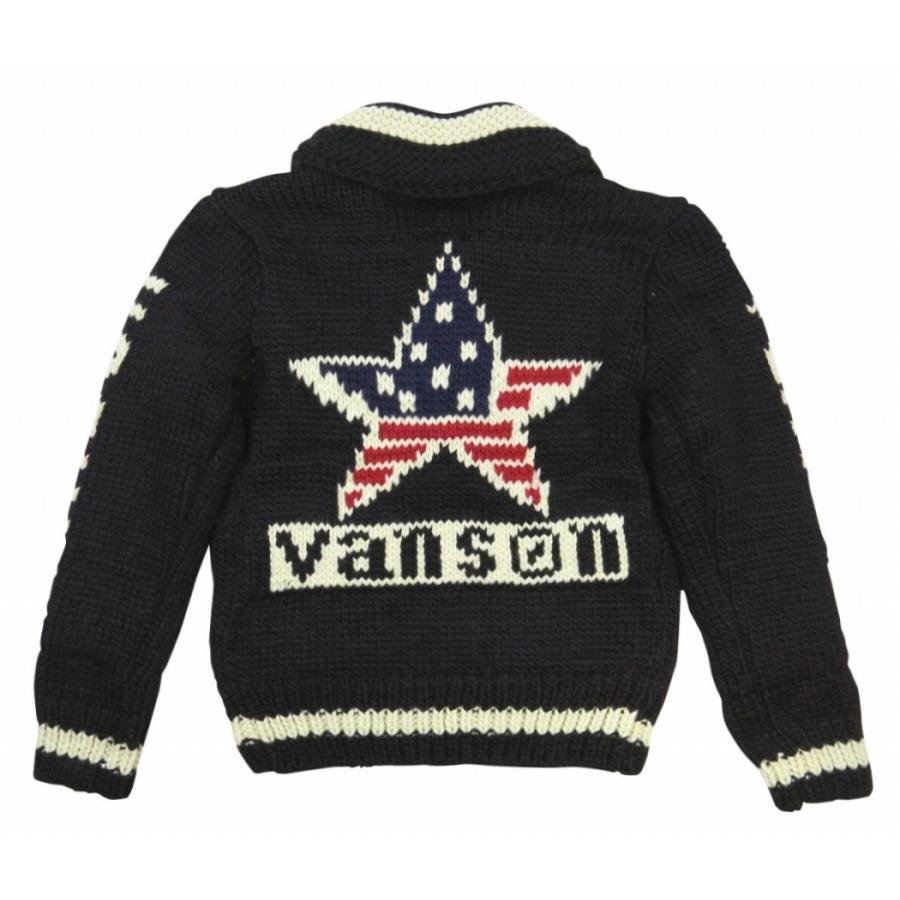 VANSON（バンソン） ワンスター 星条旗柄 手編み フルジップ カウチン
