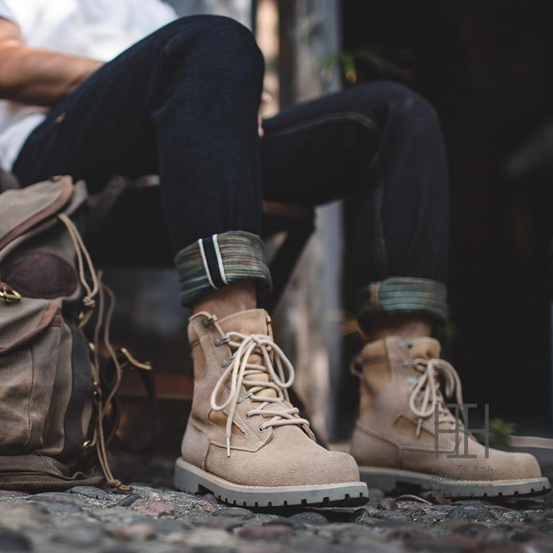 ホームアイホーム ブーツ メンズ 本革 スエード ワークブーツ 冬